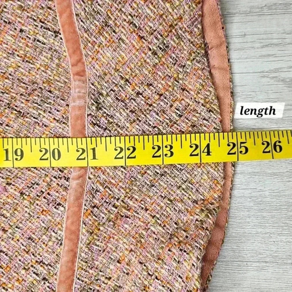 Gap Womens Retro Peach Pastel Multicolored Wool Tweed Skirt Flounce Hemline 8 - Picture 5 of 9
